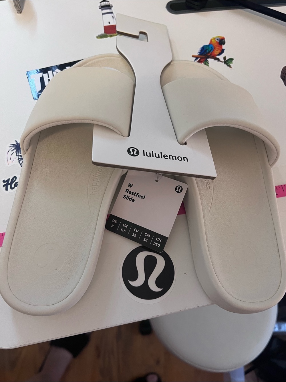 #665 Lululemon Restfeel Slide Light Ivory NWT Women’s Size 8 Sold Out